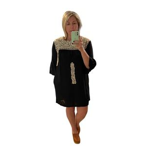 J. Marie Embroidered Black Dress